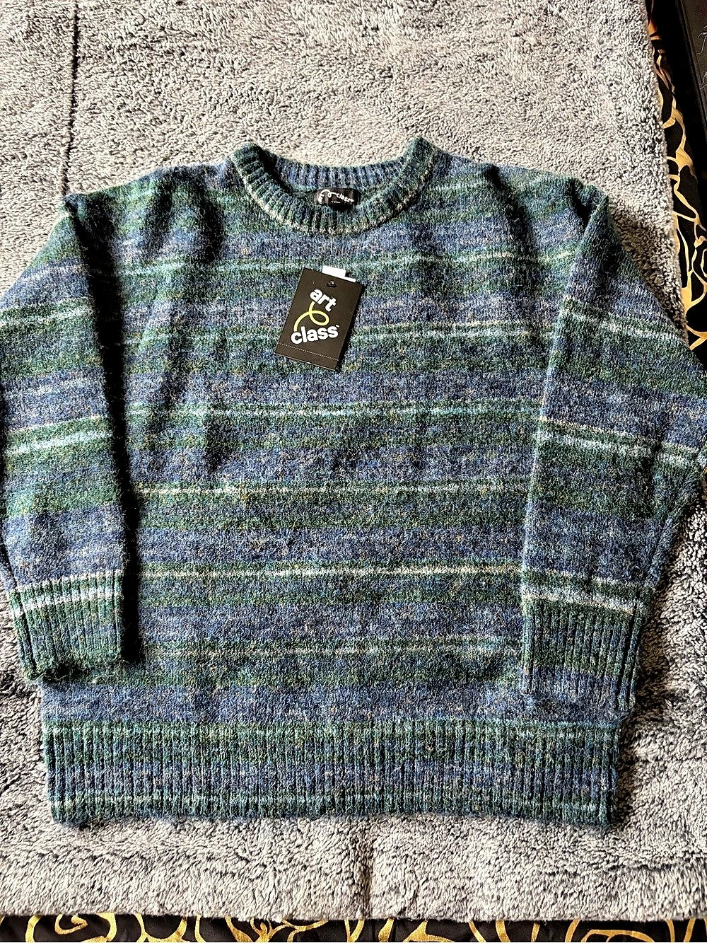 Class Club Boys Small (6/7) Striped Crewneck Sweater NWT
